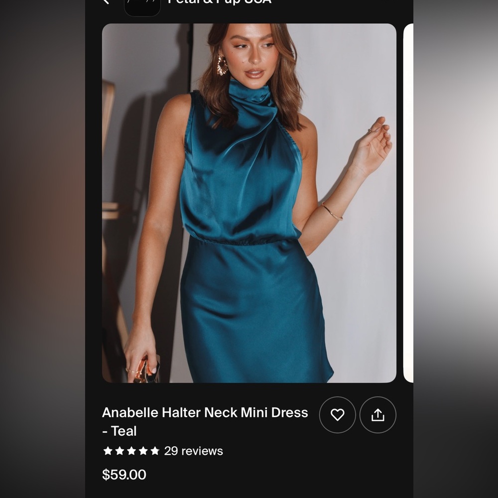 Annabelle Halter Mini Dress in Teal